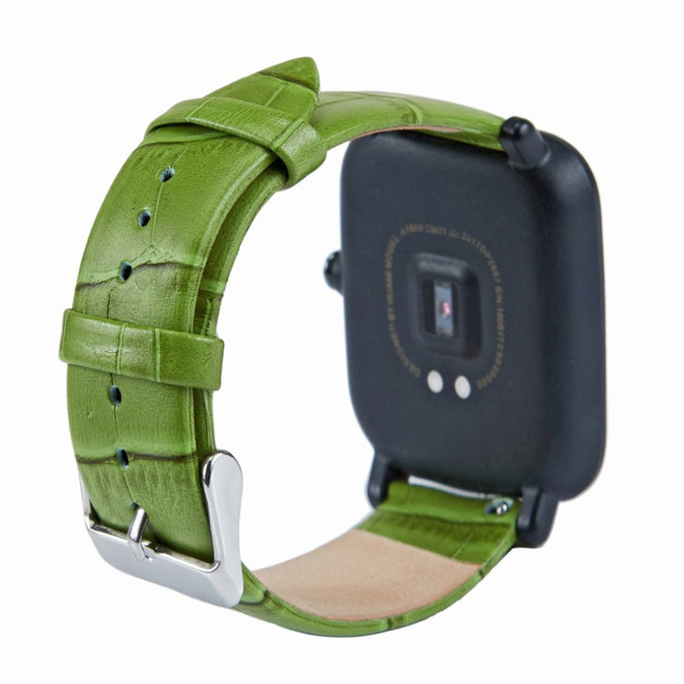 Super fint Samsung Galaxy Watch Active Ægte læder Rem - Grøn#serie_2
