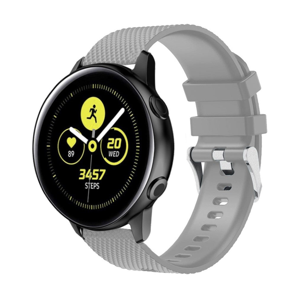 Meget elegant Samsung Galaxy Watch Active Silikone Rem - Sølv#serie_5