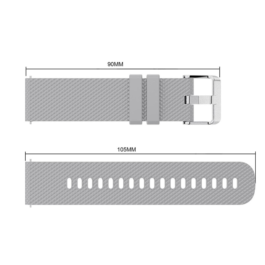 Meget elegant Samsung Galaxy Watch Active Silikone Rem - Sølv#serie_5