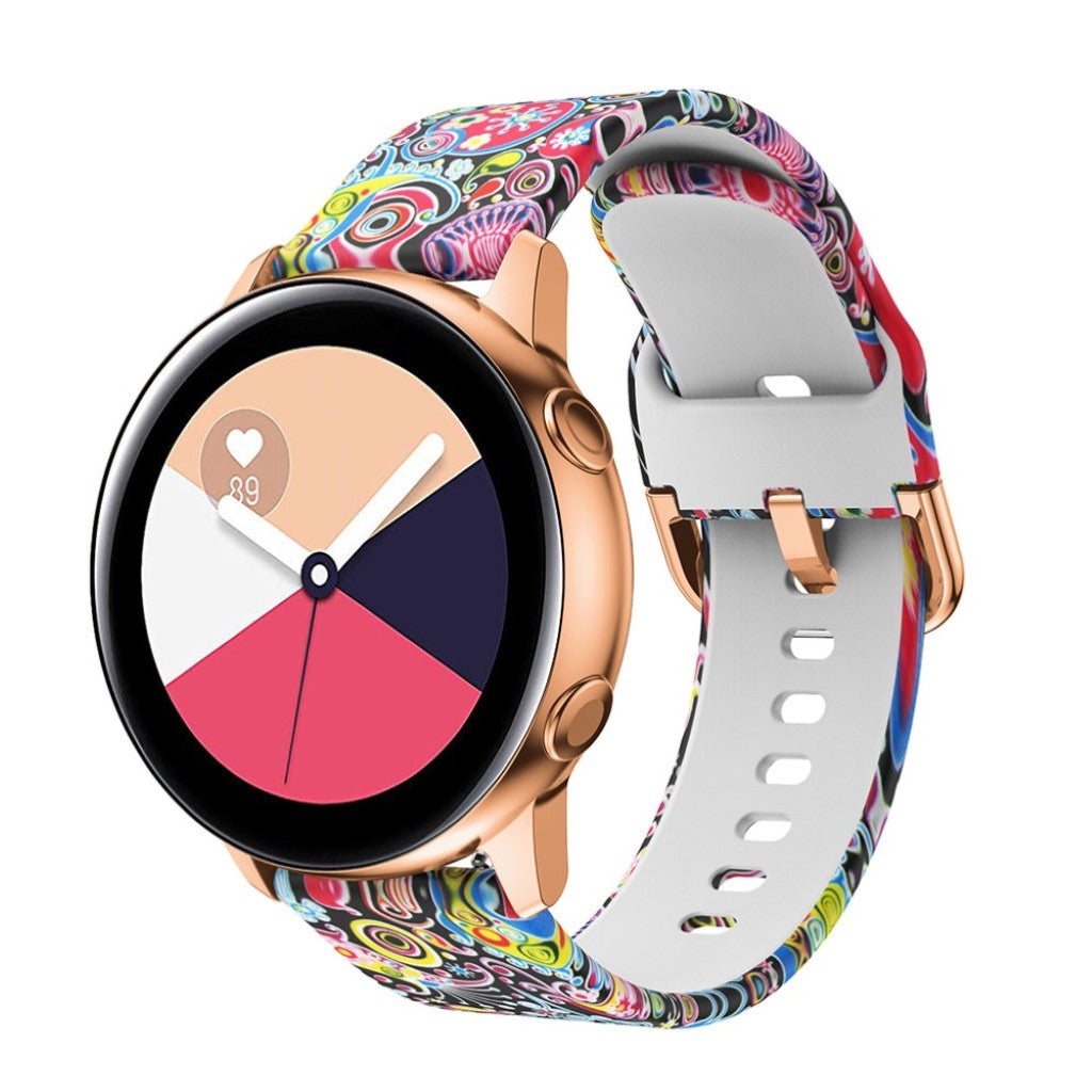 Skøn Samsung Galaxy Watch Active Silikone Rem - Flerfarvet#serie_4