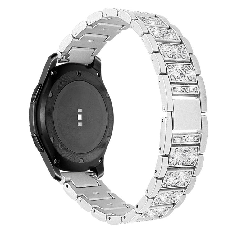 Vildt sejt Samsung Gear S3 Frontier Metal og Rhinsten Rem - Sølv#serie_2