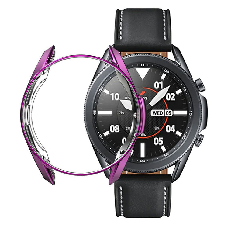 Samsung Galaxy Watch 3 (45mm) Holdbar Silikone Bumper  - Lilla#serie_11