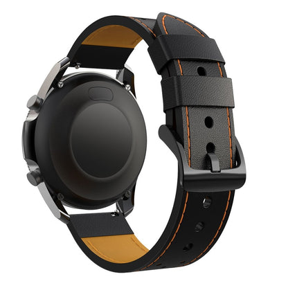 Fantastisk Samsung Galaxy Watch 3 (45mm) Ægte læder Rem - Sort#serie_1