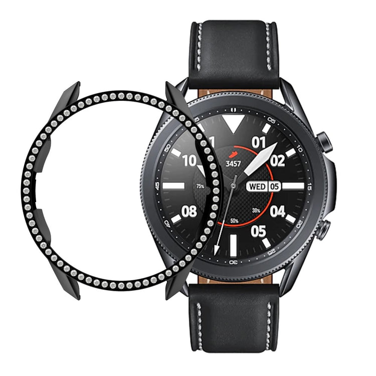 Samsung Galaxy Watch 3 (45mm)  Plastik og Rhinsten Bumper  - Sort#serie_3