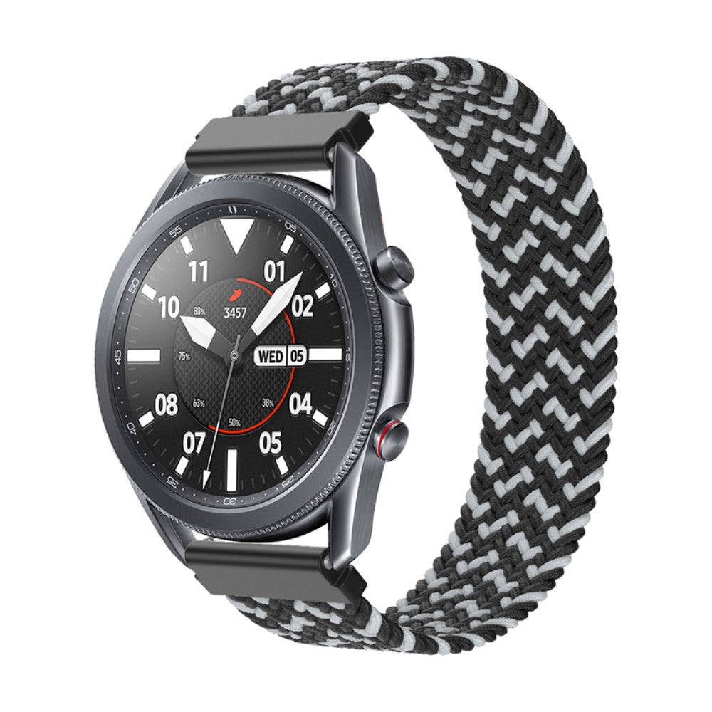 Rigtigt holdbart Samsung Galaxy Watch 3 (45mm) Nylon Rem - Størrelse: L - Sort#serie_18