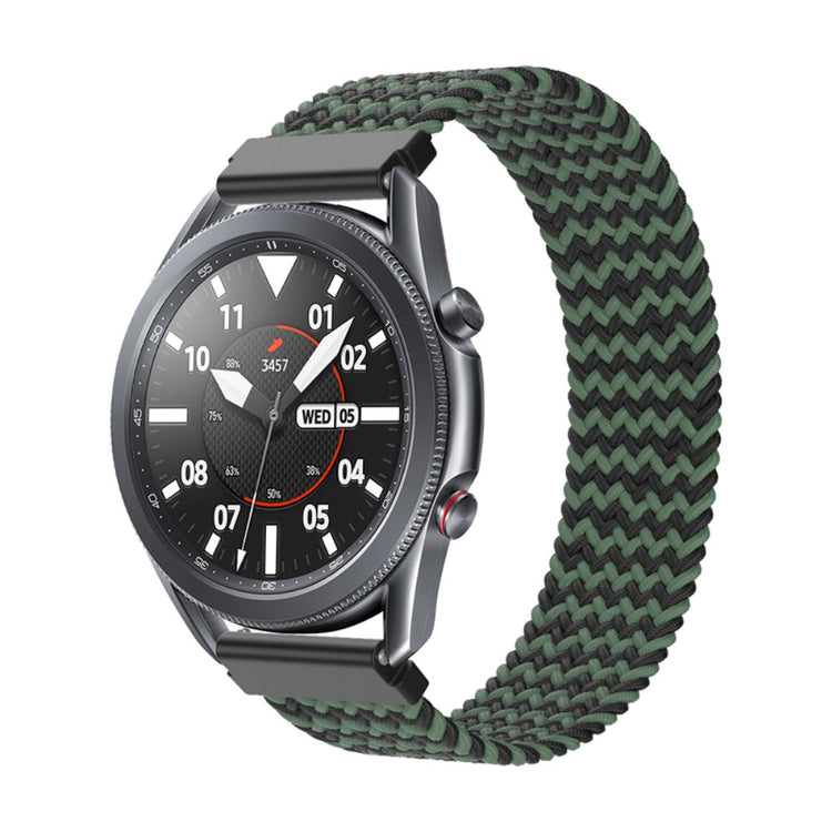 Rigtigt holdbart Samsung Galaxy Watch 3 (45mm) Nylon Rem - Størrelse: L - Grøn#serie_8