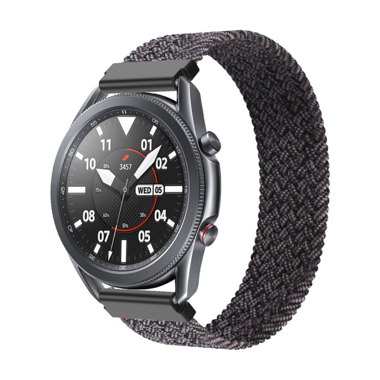 Super cool Samsung Galaxy Watch 3 (45mm) Nylon Rem - Størrelse: S - Sort#serie_13