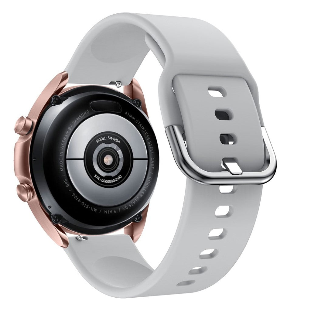 Helt vildt godt Samsung Galaxy Watch 3 (41mm) Silikone Rem - Sølv#serie_6