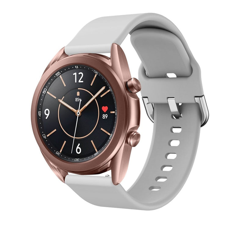 Helt vildt godt Samsung Galaxy Watch 3 (41mm) Silikone Rem - Sølv#serie_6