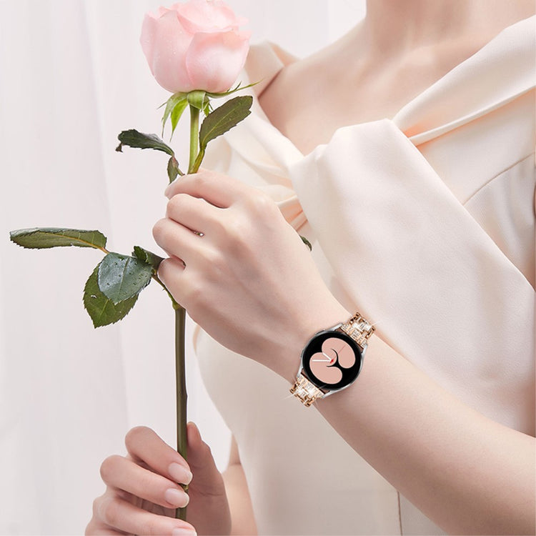  Samsung Galaxy Watch 3 (41mm) / Samsung Galaxy Watch (42mm) Metal og  Rhinsten Urrem - Pink#serie_2