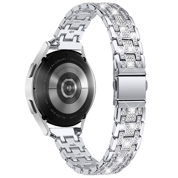  Samsung Galaxy Watch 3 (41mm) / Samsung Galaxy Watch (42mm) Metal og  Rhinsten Urrem - Sølv#serie_3