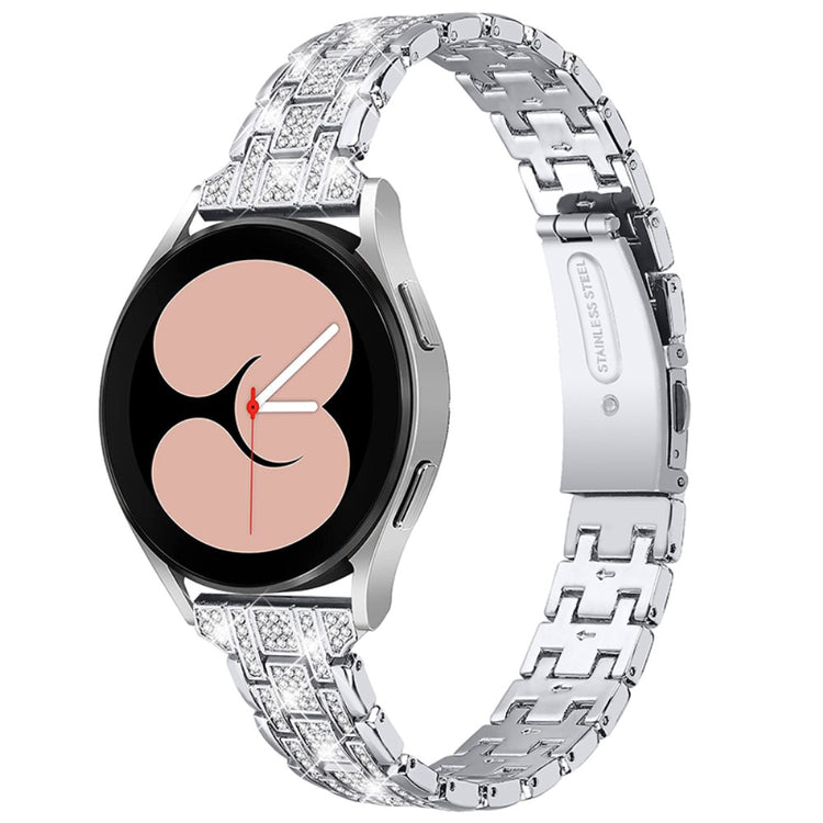 Samsung Galaxy Watch 3 (41mm) / Samsung Galaxy Watch (42mm) Metal og Rhinsten Rem - Sølv#serie_3