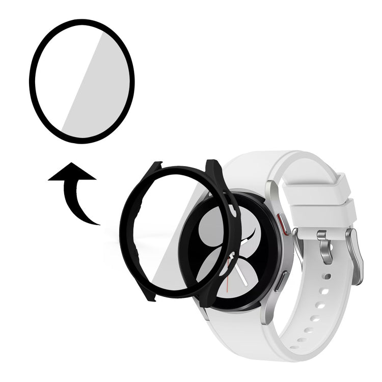 Rigtigt Fint Samsung Galaxy Watch 4 (40mm) Cover med Skærmbeskytter i Plastik og Hærdet Glas - Gennemsigtig#serie_1