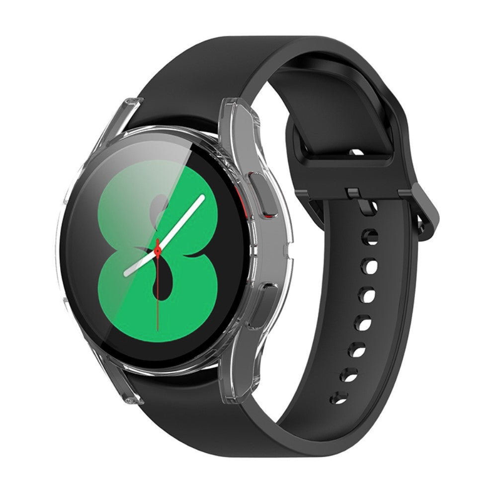 Super Godt Samsung Galaxy Watch 4 (44mm) Cover med Skærmbeskytter i Plastik og Hærdet Glas - Gennemsigtig#serie_5