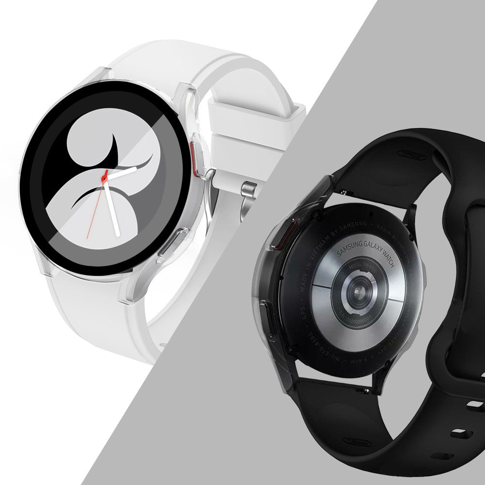 Meget Fed Samsung Galaxy Watch 4 (44mm) Cover med Skærmbeskytter i Plastik og Hærdet Glas - Gennemsigtig#serie_6