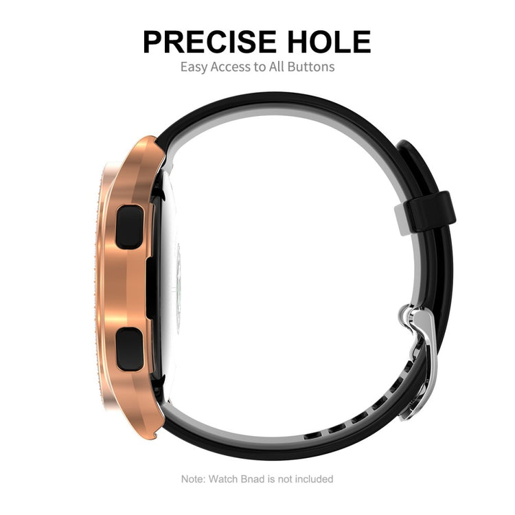 Fed Samsung Galaxy Watch 4 (44mm) Cover med Skærmbeskytter i Rhinsten og Hærdet Glas - Gennemsigtig#serie_2