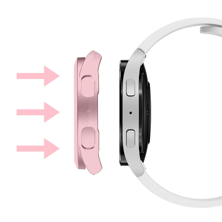 Meget Fint Samsung Galaxy Watch 5 (40mm) / Samsung Galaxy Watch 4 (40mm) Cover med Skærmbeskytter i Plastik og Hærdet Glas - Pink#serie_12