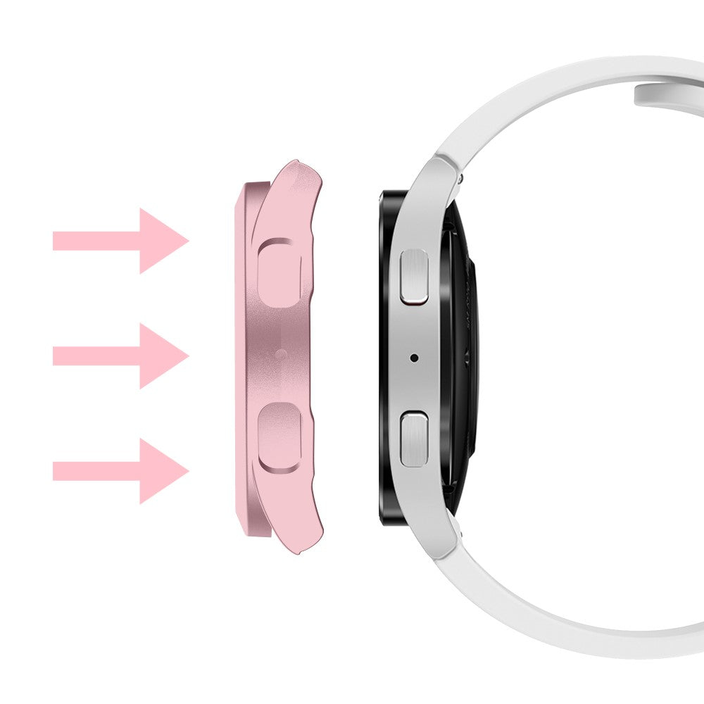 Mega Flot Samsung Galaxy Watch 5 (44mm) / Samsung Galaxy Watch 4 (44mm) Cover med Skærmbeskytter i Plastik og Hærdet Glas - Pink#serie_12