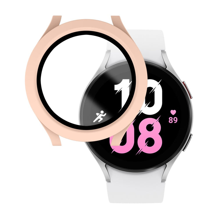 Mega Flot Samsung Galaxy Watch 5 (44mm) / Samsung Galaxy Watch 4 (44mm) Cover med Skærmbeskytter i Plastik og Hærdet Glas - Pink#serie_5