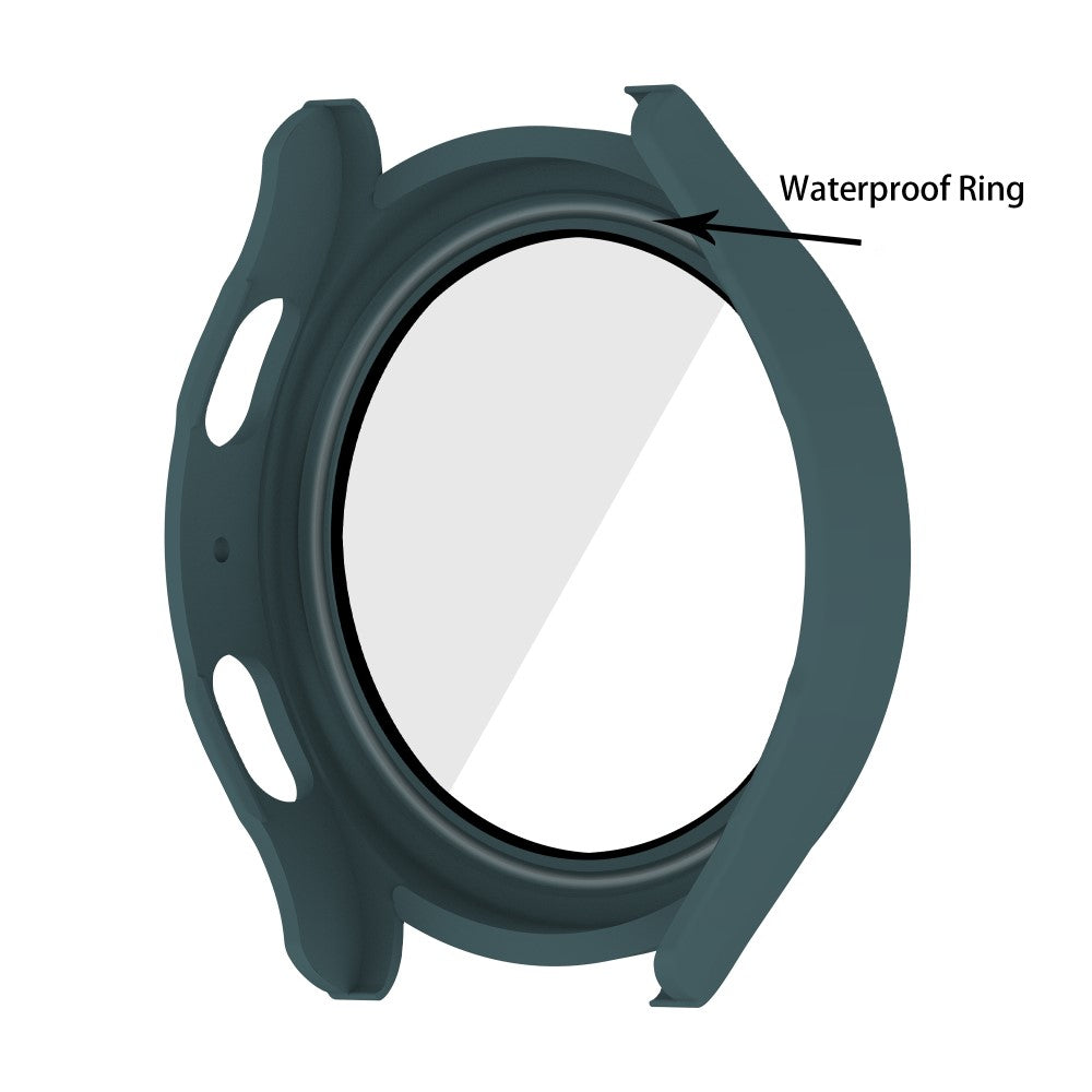 Mega Flot Samsung Galaxy Watch 5 (44mm) / Samsung Galaxy Watch 4 (44mm) Cover med Skærmbeskytter i Plastik og Hærdet Glas - Grøn#serie_7