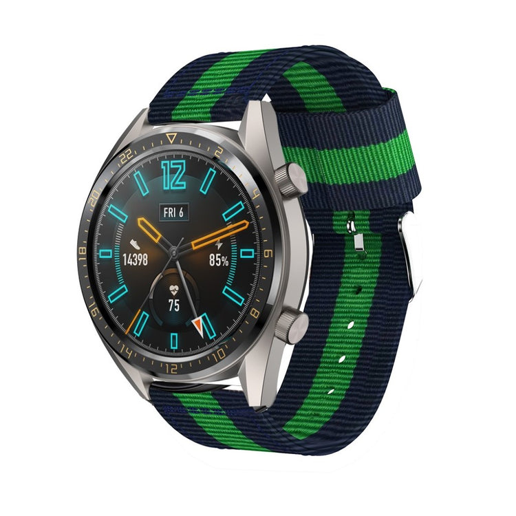 Super holdbart Huawei Watch GT Nylon Rem - Blå#serie_3