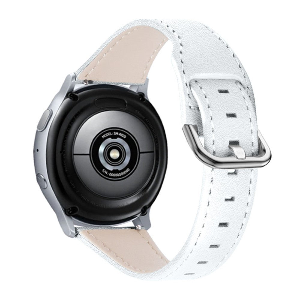 Fed Huawei Watch GT 2 42mm / Huawei Watch 2 Ægte læder Rem - Hvid#serie_5