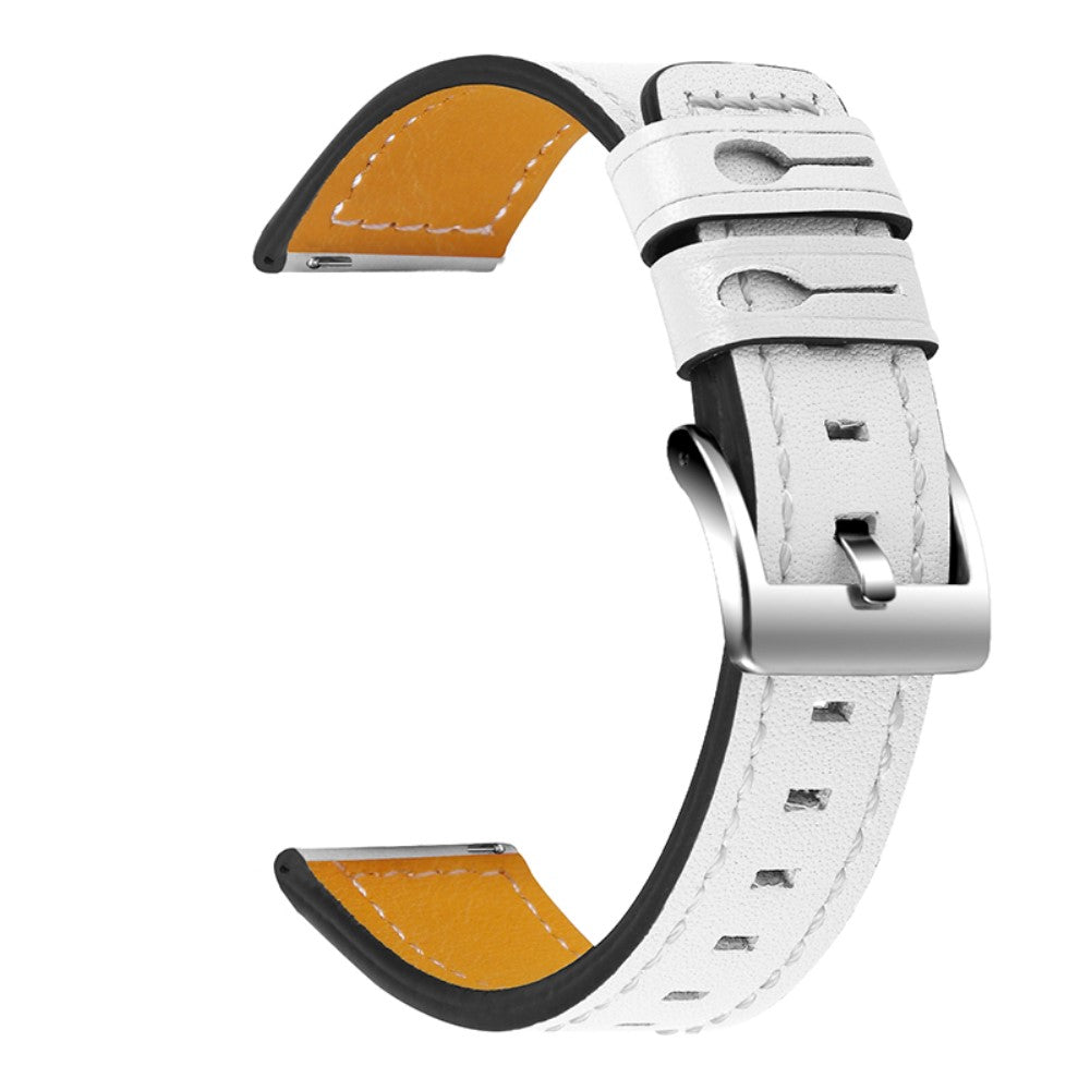 Sejt Huawei Watch GT 2 42mm / Huawei Watch 2 Ægte læder Rem - Hvid#serie_5