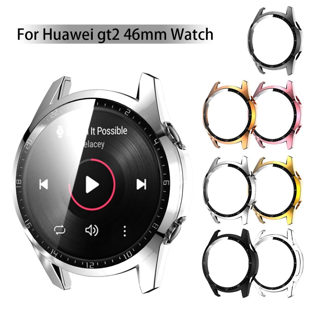 Super Pænt Huawei Watch GT 2 46mm Cover med Skærmbeskytter i Plastik og Hærdet Glas - Sølv#serie_7