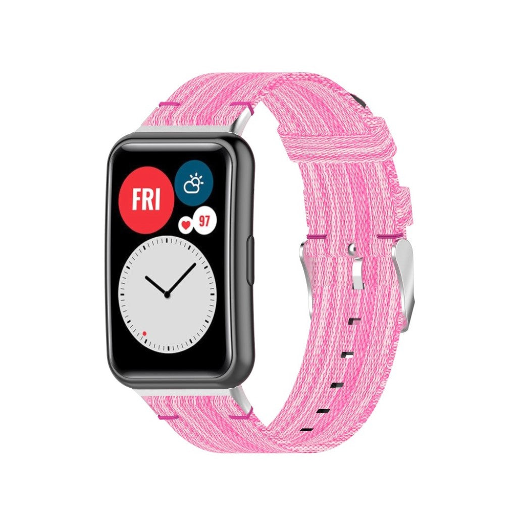 Meget komfortabel Huawei Watch Fit Nylon Rem - Pink#serie_4