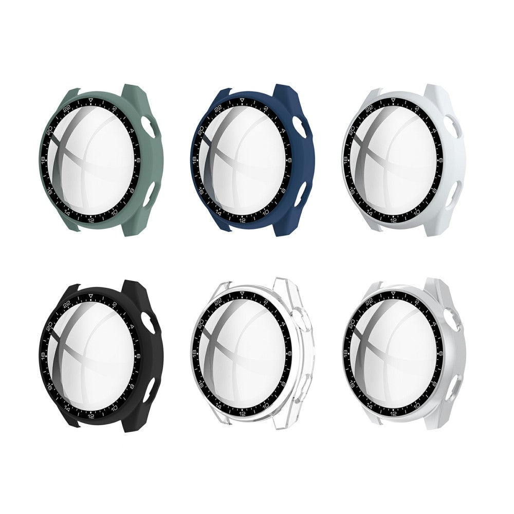 Vildt Godt Huawei Watch 3 Pro Cover med Skærmbeskytter i Plastik og Hærdet Glas - Blå#serie_6