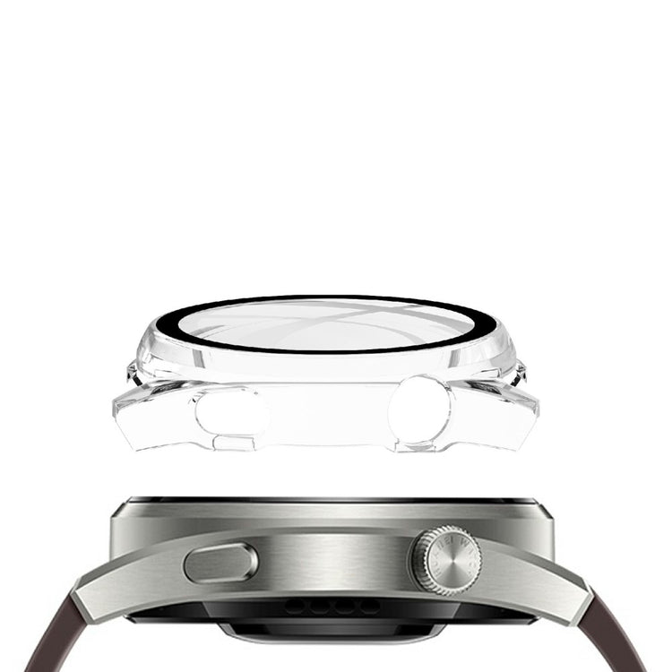 Meget Godt Huawei Watch 3 Pro Cover med Skærmbeskytter i Plastik og Hærdet Glas - Gennemsigtig#serie_5