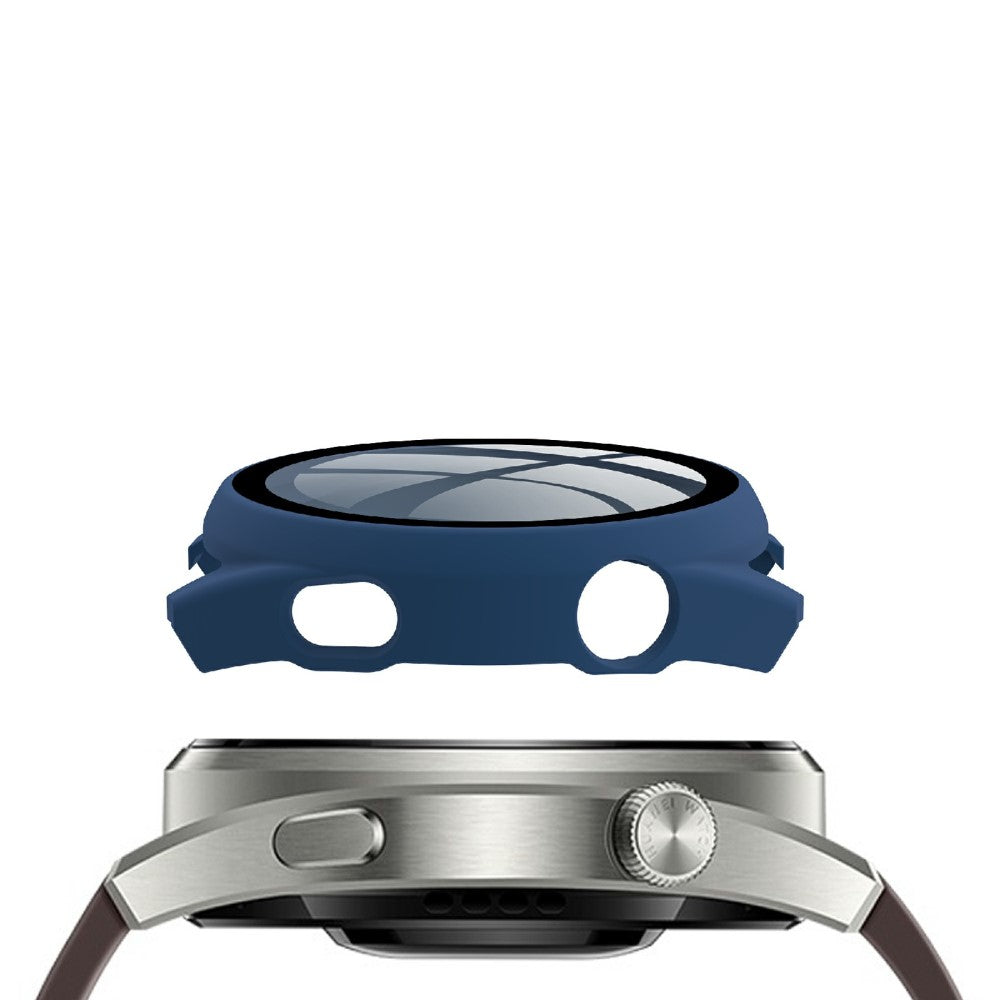 Meget Godt Huawei Watch 3 Pro Cover med Skærmbeskytter i Plastik og Hærdet Glas - Blå#serie_6