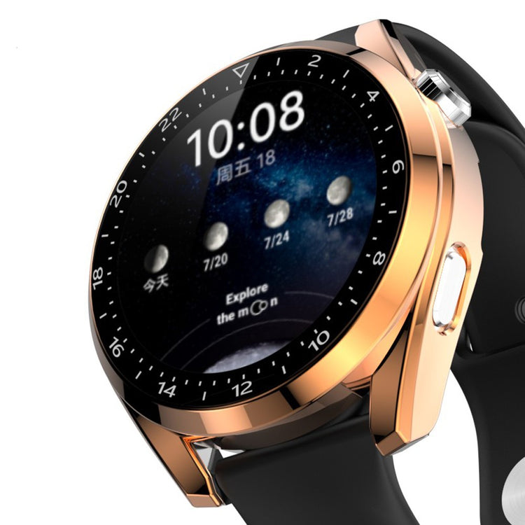 Meget Fint Huawei Watch 3 Pro Cover med Skærmbeskytter i Plastik og Hærdet Glas - Pink#serie_1