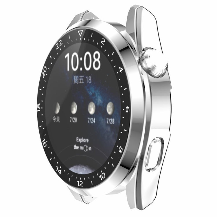 Meget Fint Huawei Watch 3 Pro Cover med Skærmbeskytter i Plastik og Hærdet Glas - Sølv#serie_6