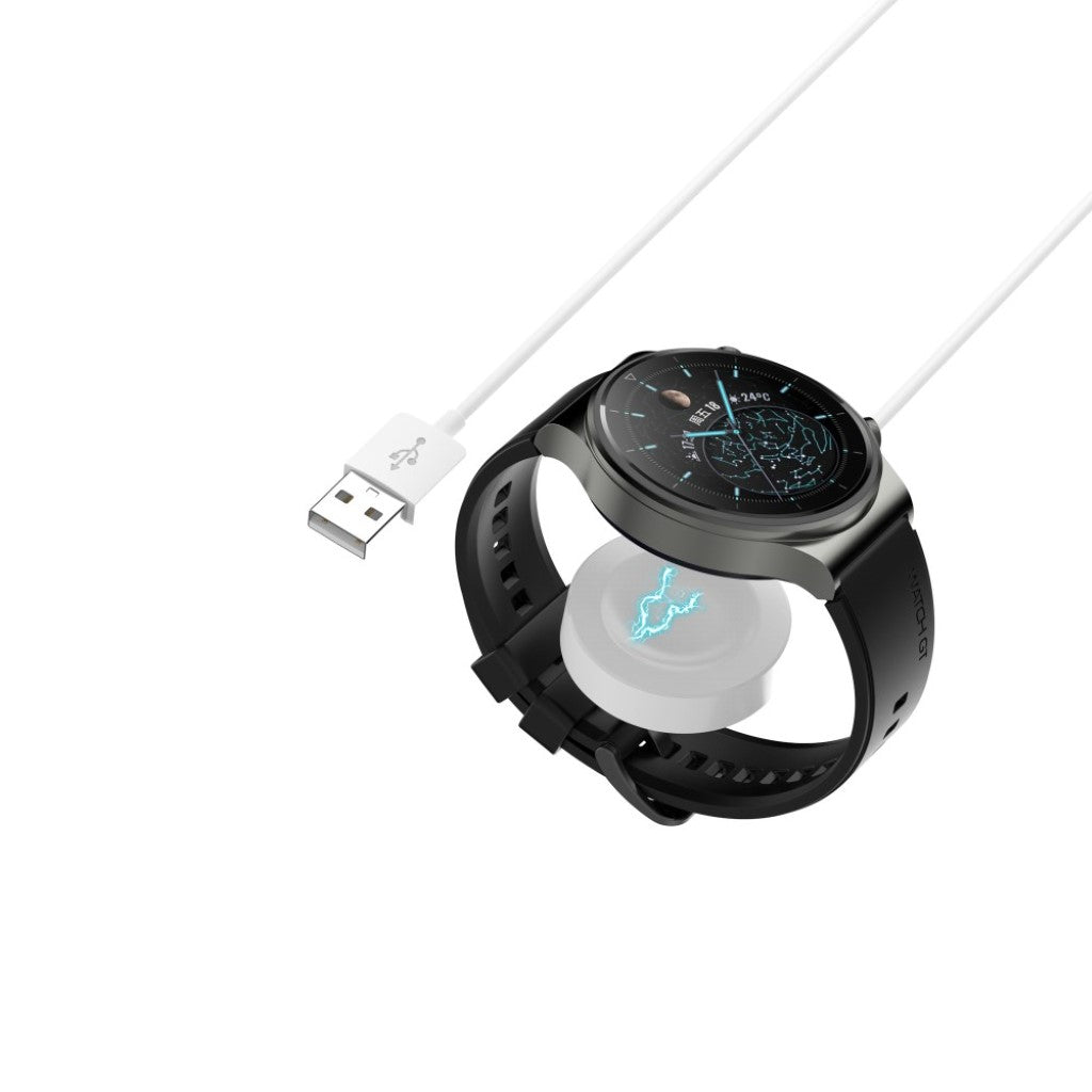 1m Plastik Universal Huawei Smartwatch   Ladestation - Hvid#serie_2