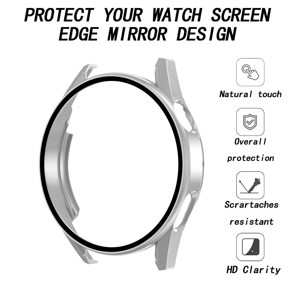 Mega Fint Huawei Watch GT 3 (42mm) Cover med Skærmbeskytter i Plastik og Hærdet Glas - Sølv#serie_4