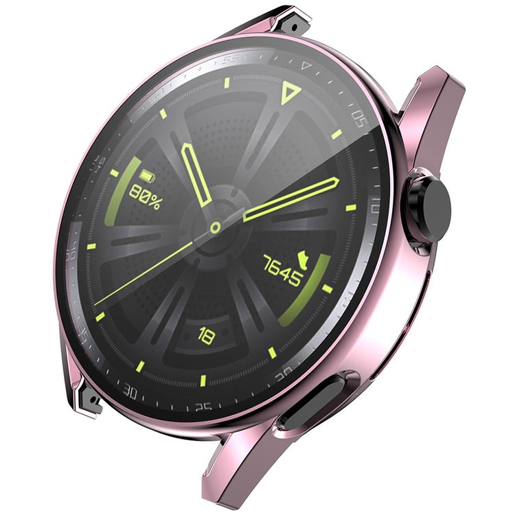 Beskyttende Huawei Watch GT 3 (42mm) Cover med Skærmbeskytter i Plastik og Hærdet Glas - Pink#serie_5