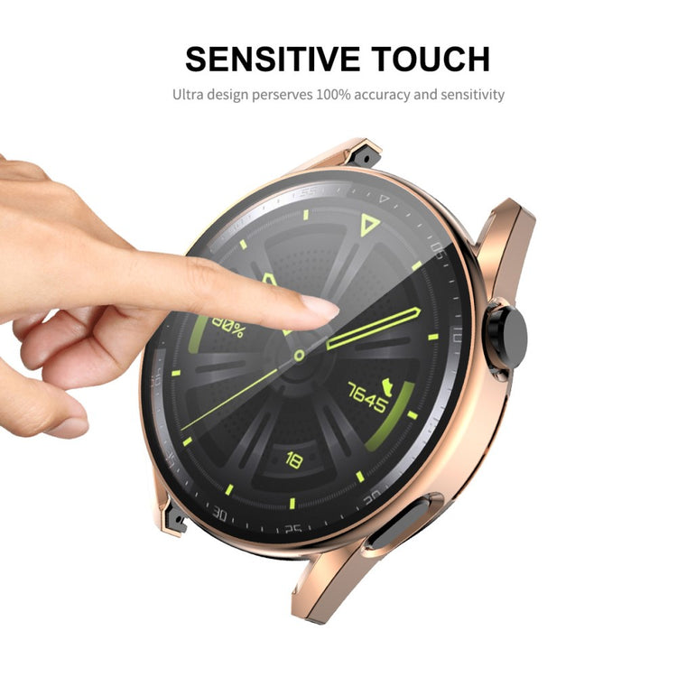 Beskyttende Huawei Watch GT 3 (42mm) Cover med Skærmbeskytter i Plastik og Hærdet Glas - Pink#serie_5