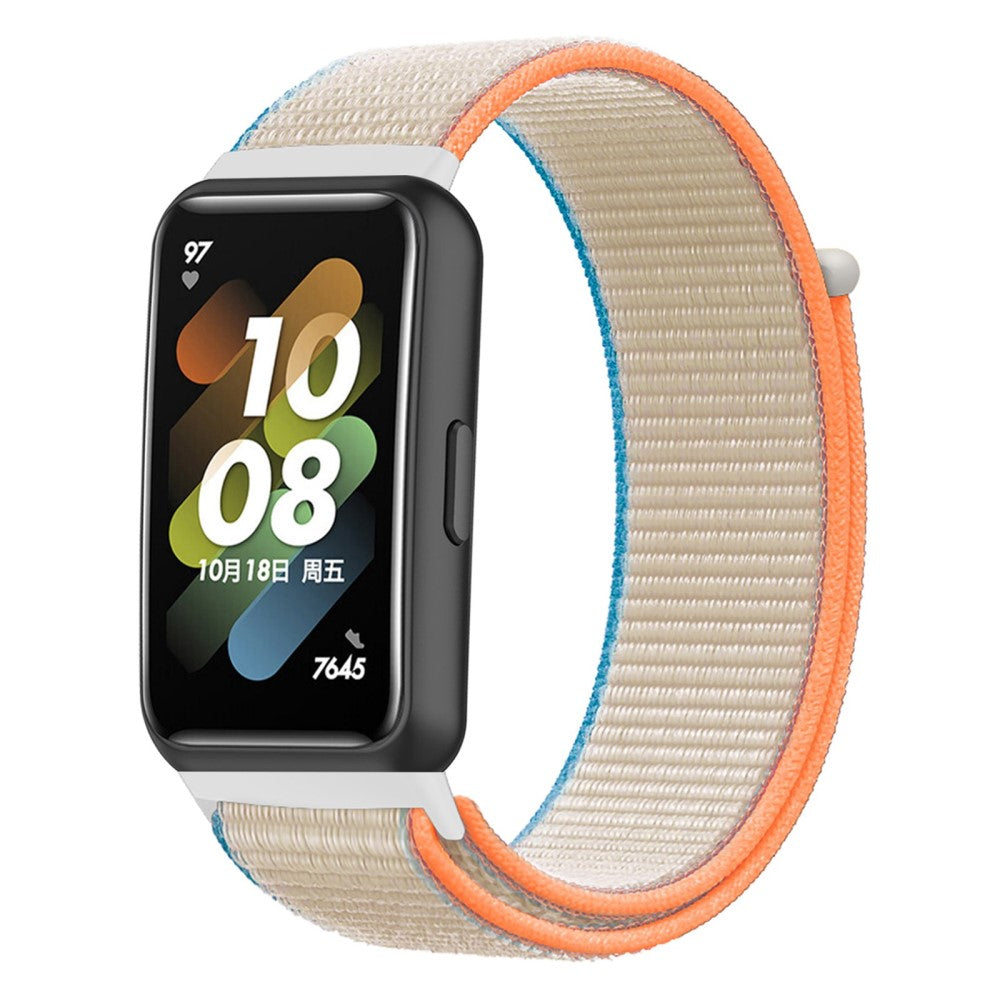 Vildt fint Huawei Band 7 Nylon Rem - Hvid#serie_4