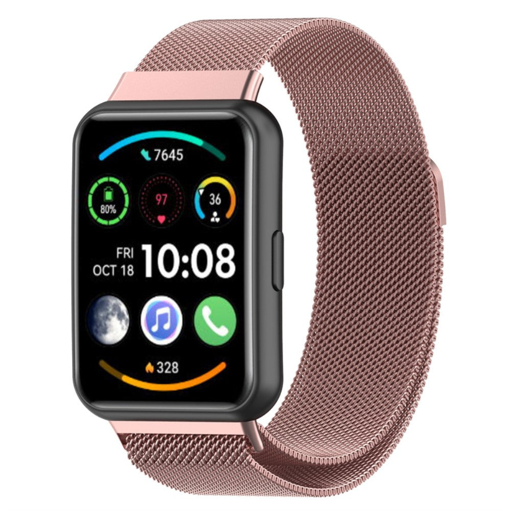 Rigtigt slidstærk Huawei Watch Fit 2 Metal Urrem - Pink#serie_2