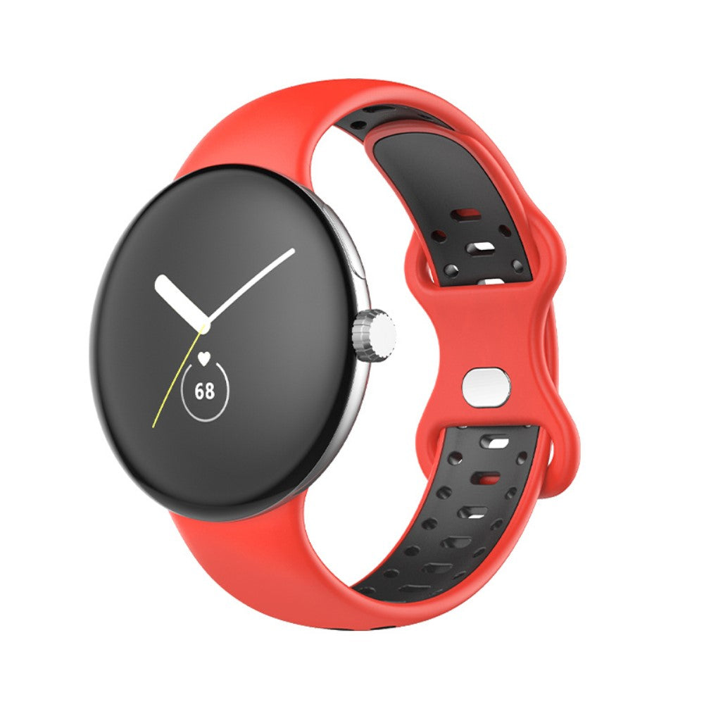 Helt vildt hårdfør Google Pixel Watch Silikone Rem - Størrelse: L - Rød#serie_3
