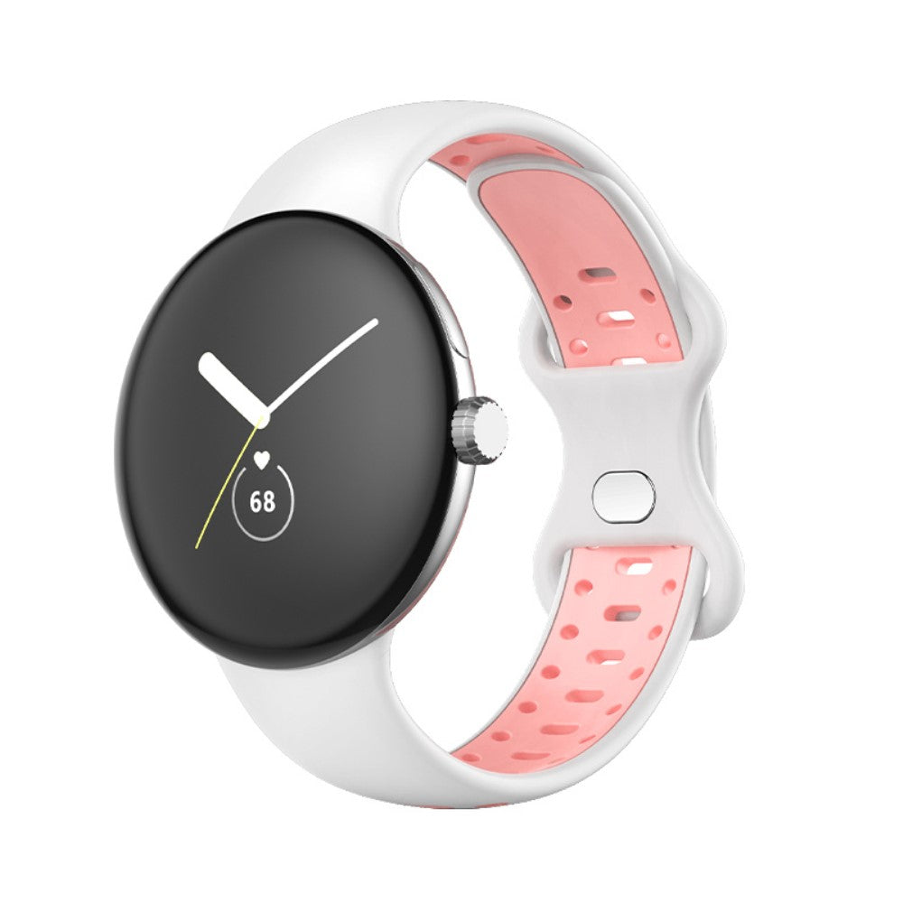 Helt vildt hårdfør Google Pixel Watch Silikone Rem - Størrelse: L - Pink#serie_8