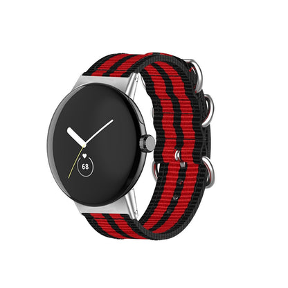 Vildt slidstærk Google Pixel Watch Nylon Rem - Rød#serie_3
