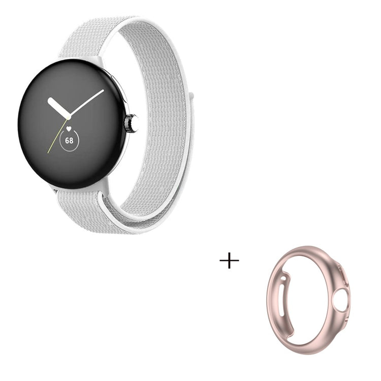 Vildt elegant Google Pixel Watch Plastik og Nylon Rem - Hvid#serie_1