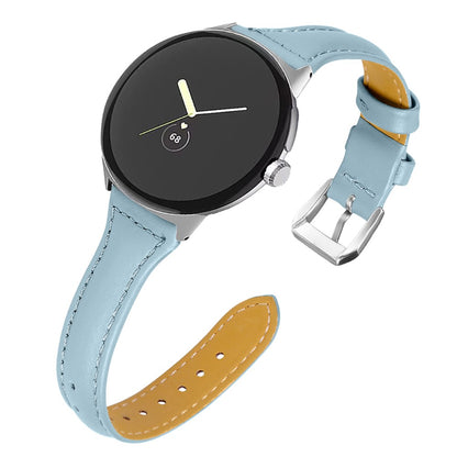Rigtigt kønt Google Pixel Watch Ægte læder Rem - Blå#serie_12