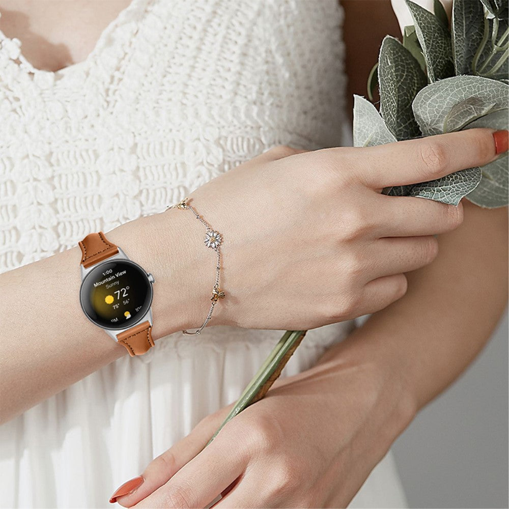 Rigtigt kønt Google Pixel Watch Ægte læder Rem - Brun#serie_15