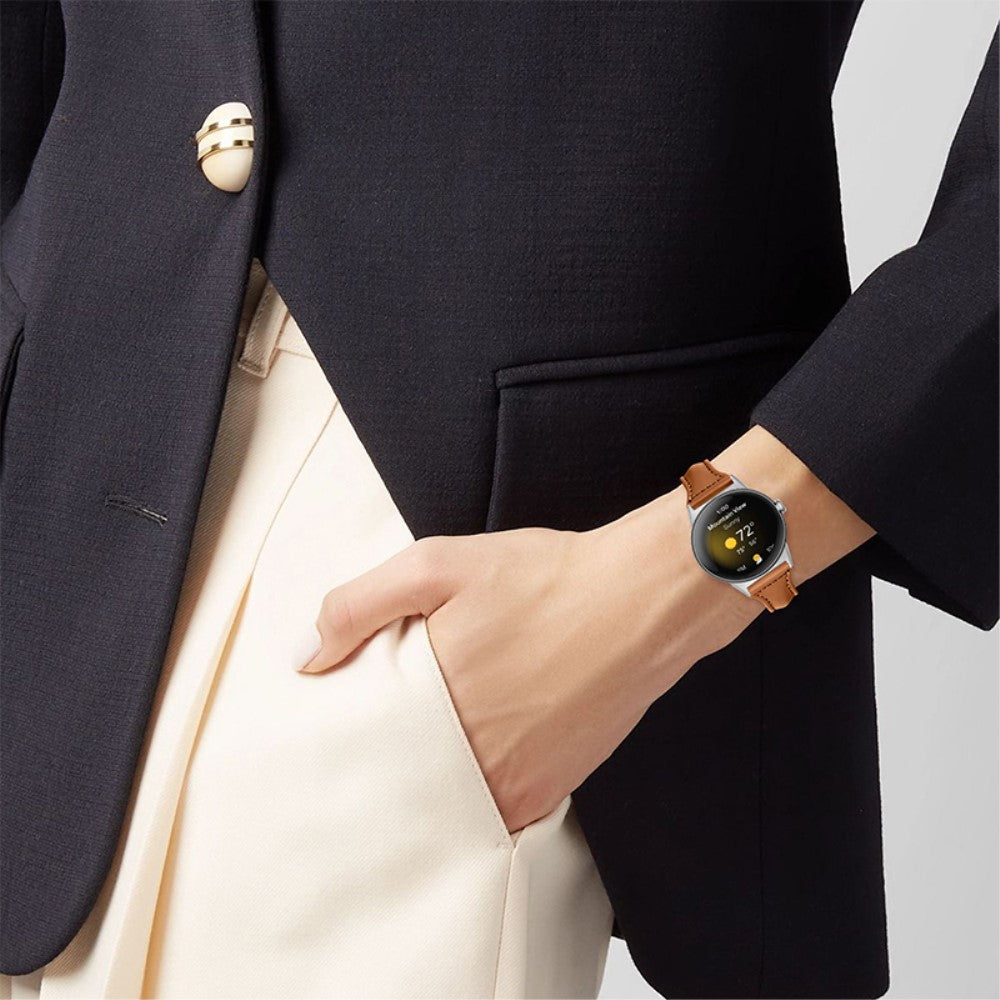 Rigtigt kønt Google Pixel Watch Ægte læder Rem - Brun#serie_15