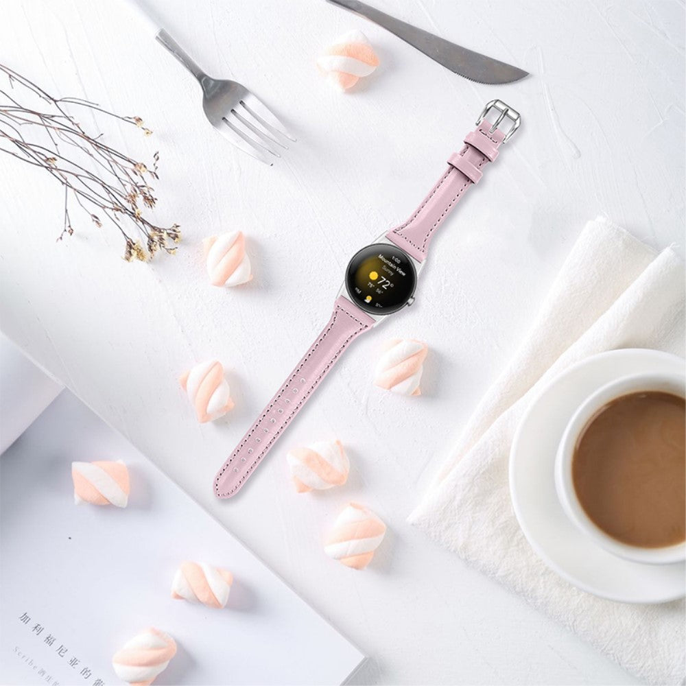 Rigtigt kønt Google Pixel Watch Ægte læder Rem - Pink#serie_3