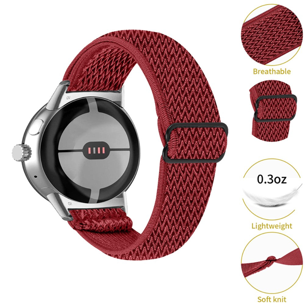 Rigtigt elegant Google Pixel Watch Nylon Rem - Rød#serie_10