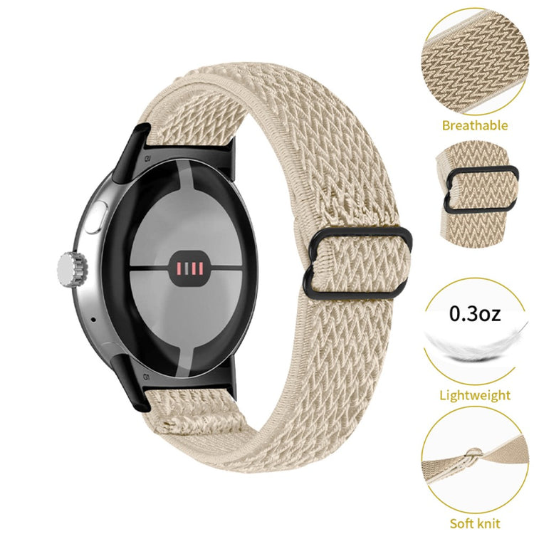 Rigtigt sejt Google Pixel Watch Nylon Rem - Hvid#serie_9